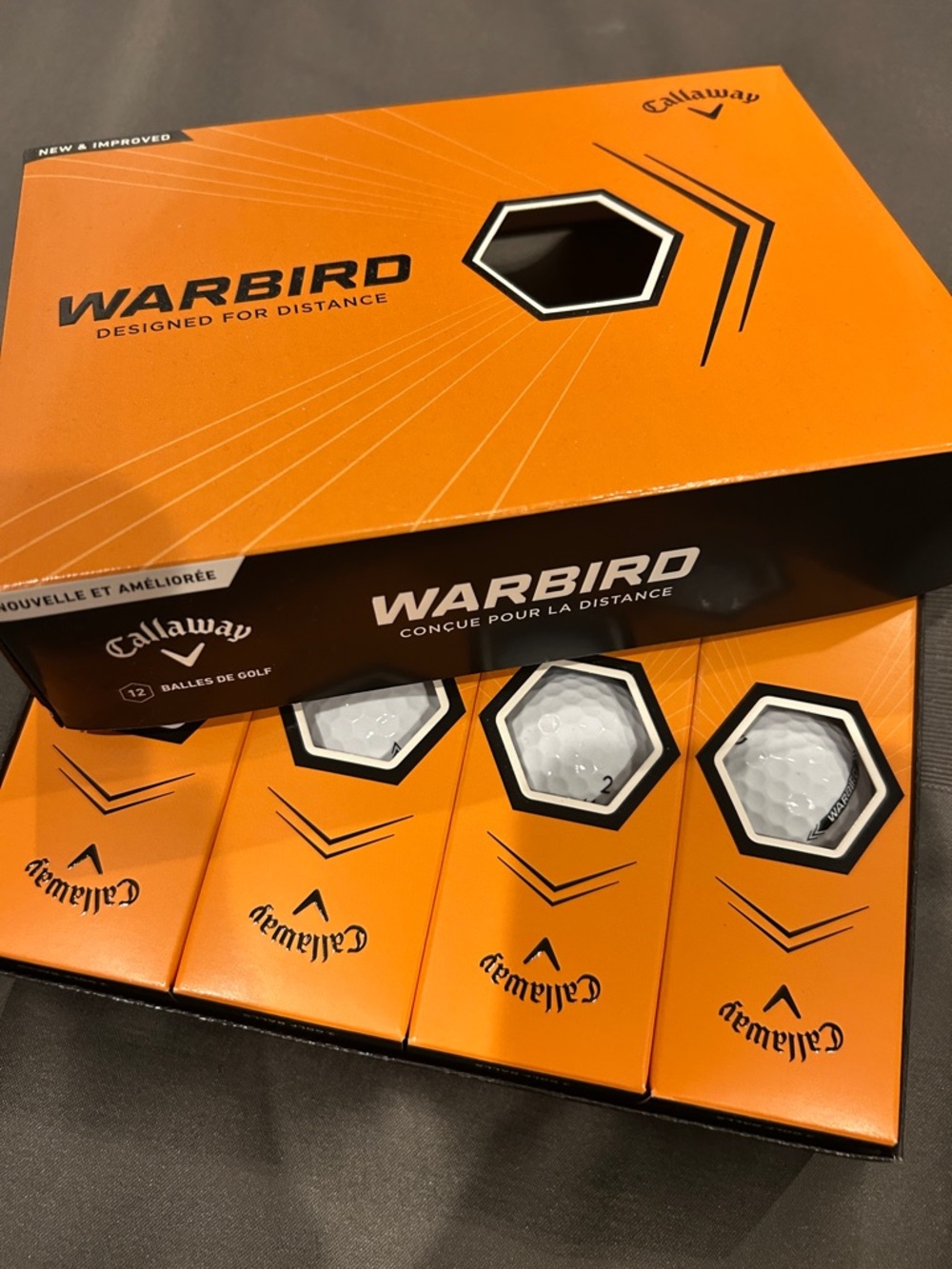 Callaway Warbird Golf Balls - Orange and Black Packaging